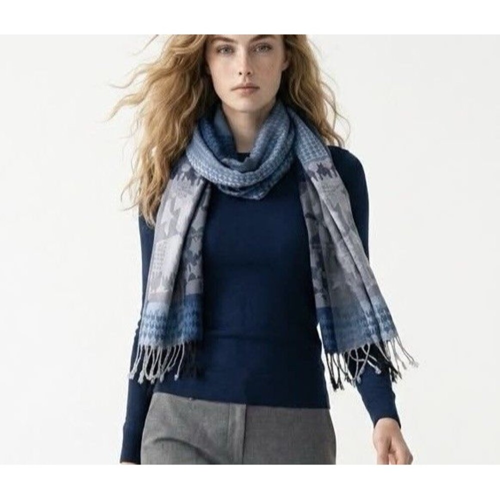 Unisex Scarf 33” x 28” Women’s Men’s Acrylic Fringe Cotton/Viscose